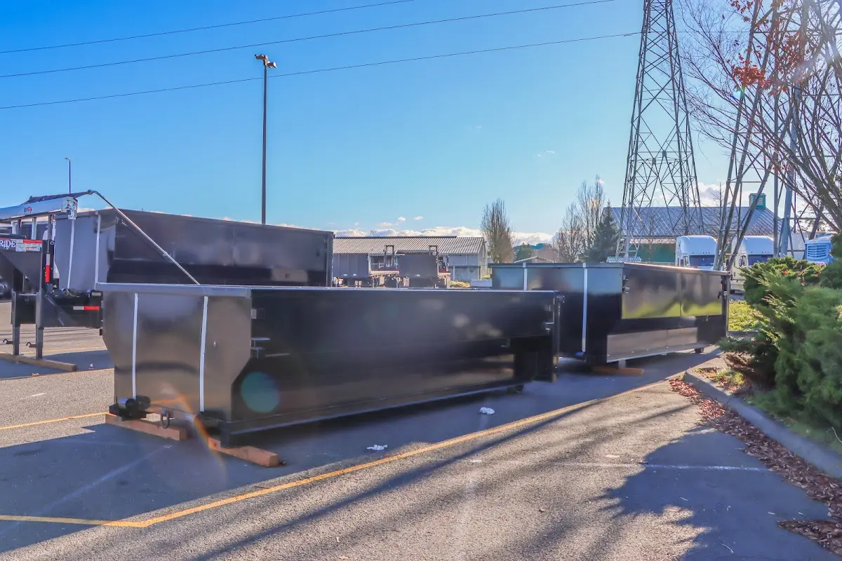 Roll-off dumpster ready for waste disposal at job site for 8 Yard Dumpster Rental in Dennis